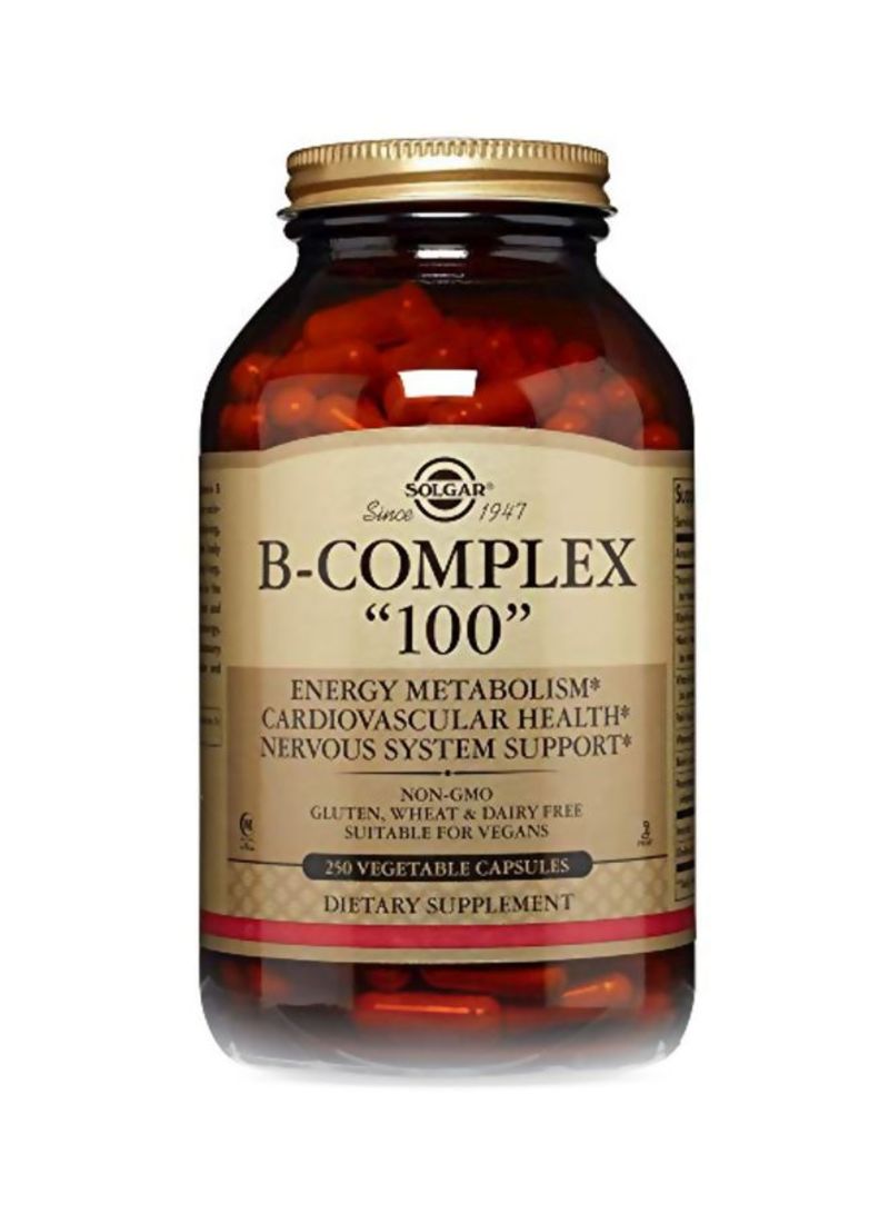 Solgar B-Complex “100” Dietary Supplement - 250 Capsules - Image 1