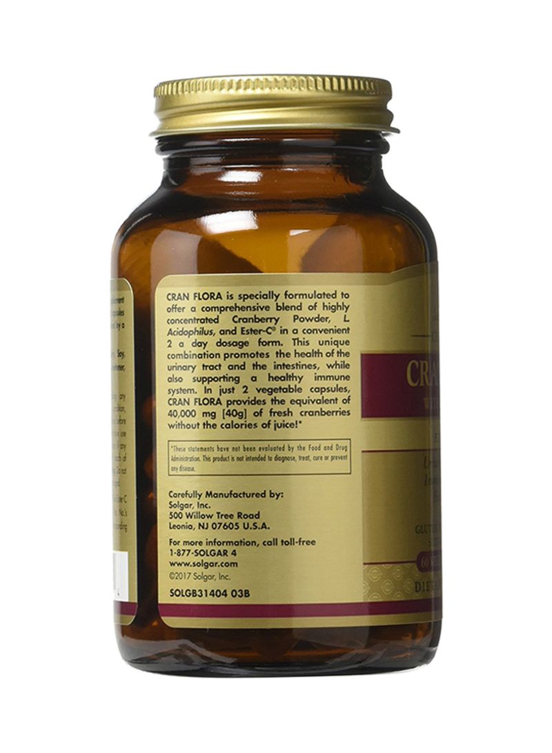 Cran Flora With Probiotics Plus Ester-C - 60 Capsules
