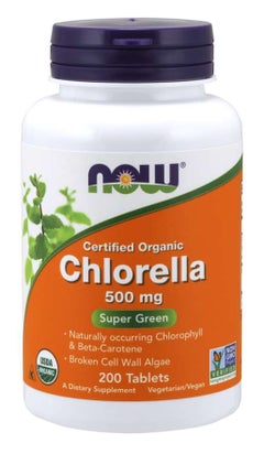 Organic Chlorella Super Green 500mg - 200 Tablets
