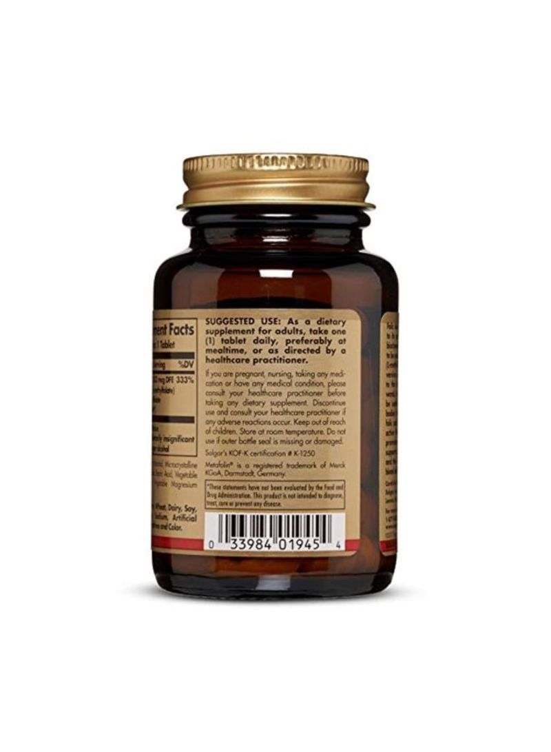 Solgar 2-Piece Folate DFE Supplement 1333mcg - 100 Tablets - Image 3