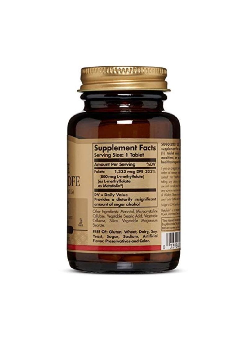 Solgar 2-Piece Folate DFE Supplement 1333mcg - 100 Tablets - Image 2