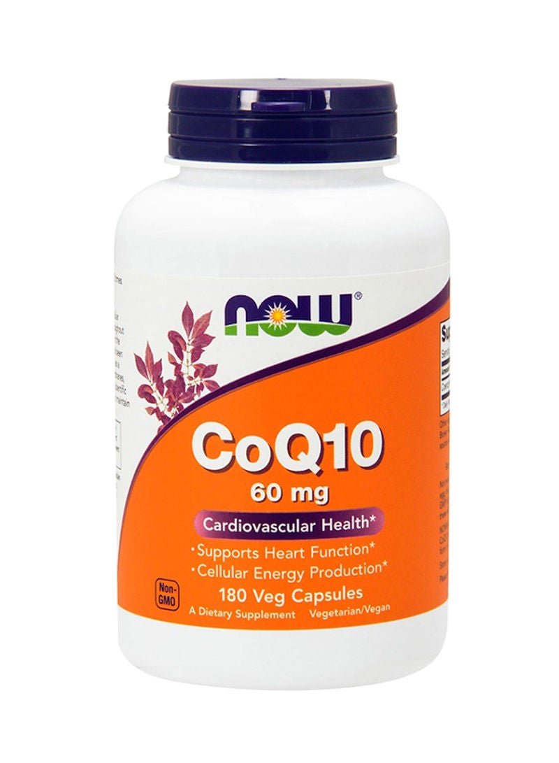 Now Foods CoQ10 Dietary Supplement 60mg - 180 Capsules - Image 1