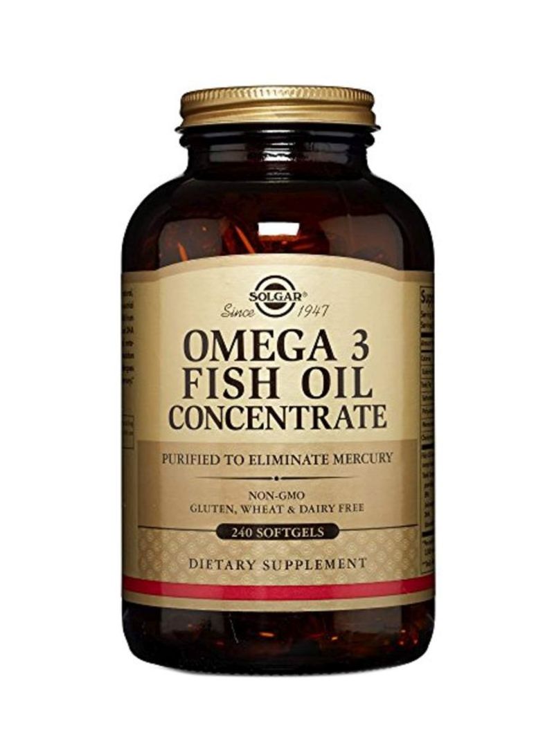 Solgar Omega 3 Fish Oil Concentrate Dietary Supplement - 240 Softgels - Image 1