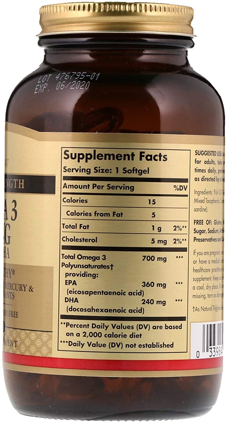 Solgar Omega-3 EPA And DHA Dietary Supplement - 120 Softgels - Image 2