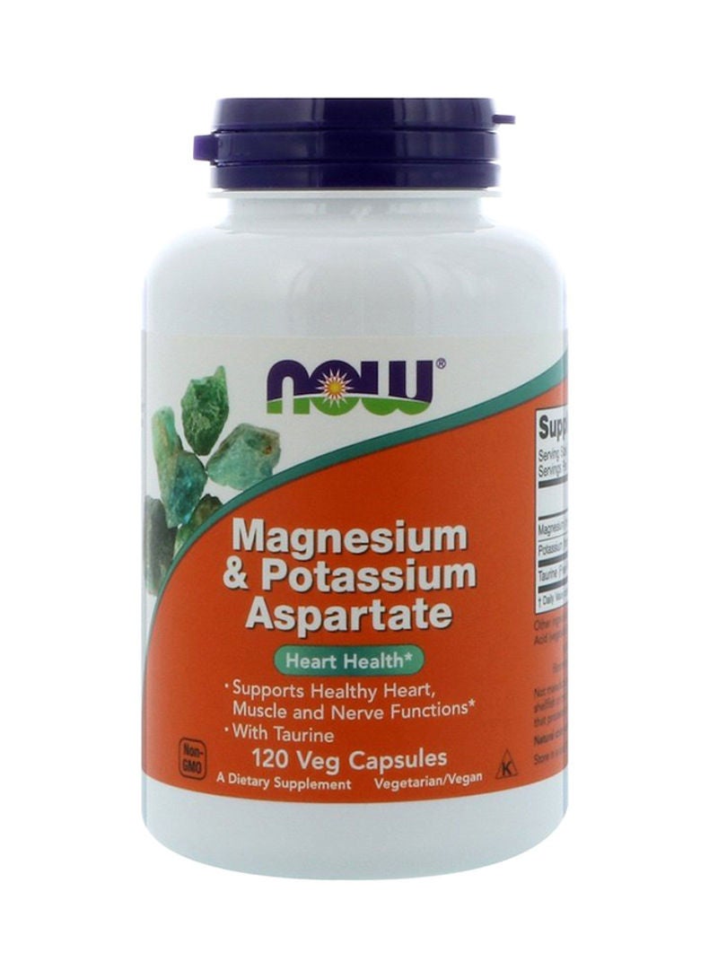 Now Foods Pack Of 2 Magnesium And Potassium Aspartate Dietary Supplement - 120 Capsules - Image 1