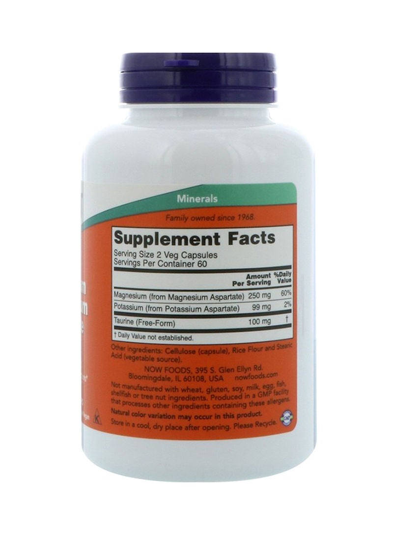 Now Foods Pack Of 2 Magnesium And Potassium Aspartate Dietary Supplement - 120 Capsules - Image 2