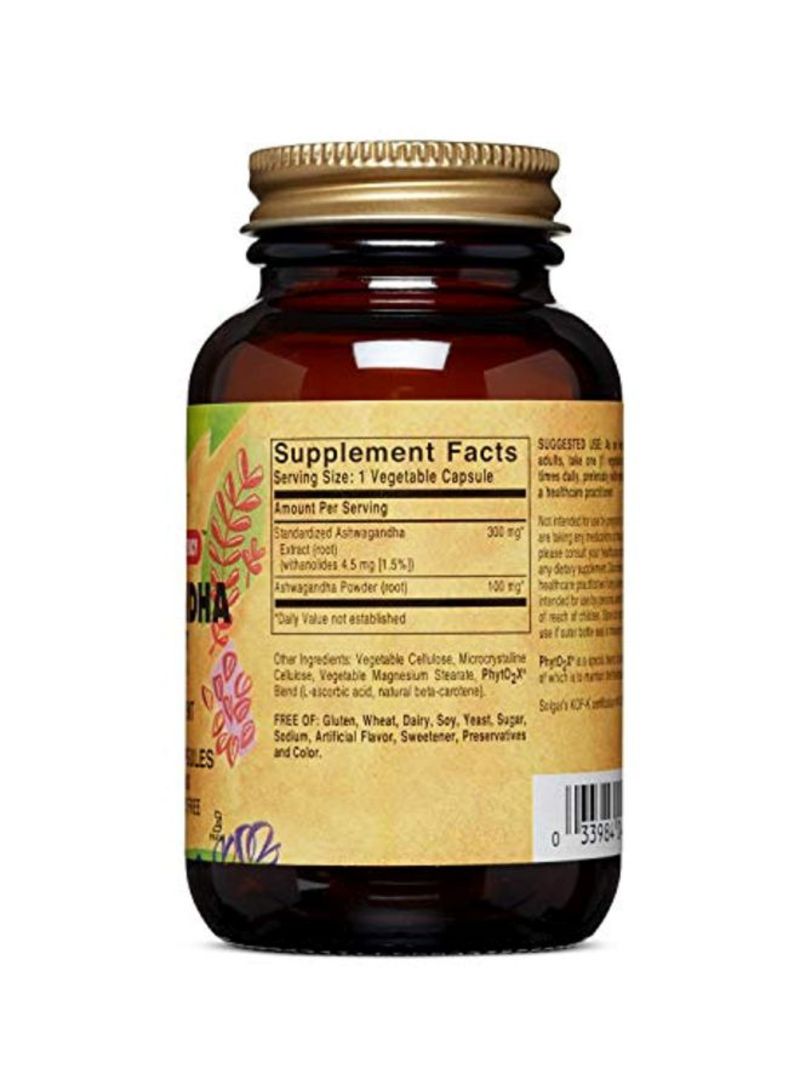 Solgar Aswagandha Root Extract Dietary Supplement - 60 Capsules - Image 2