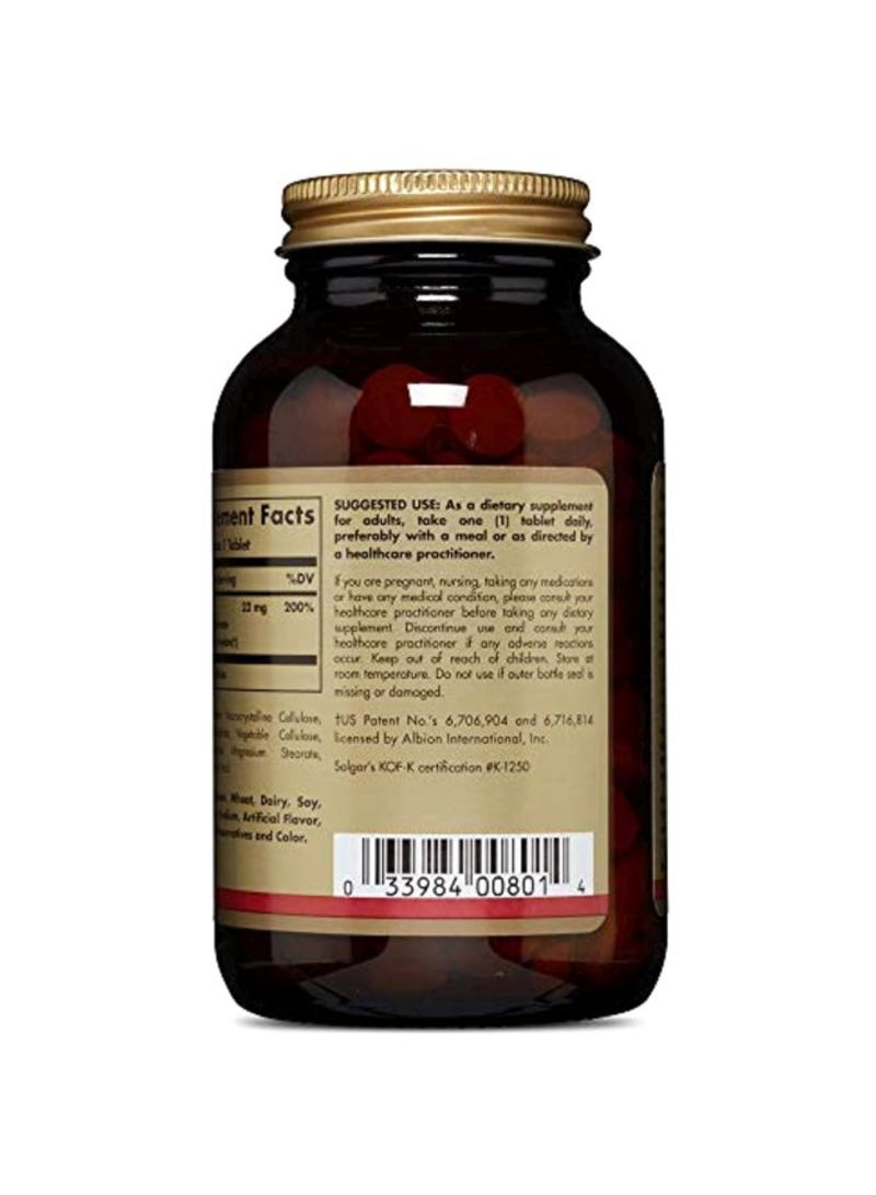 Solgar Chelated Zinc Dietary Supplement - 250 Tablets - Image 3