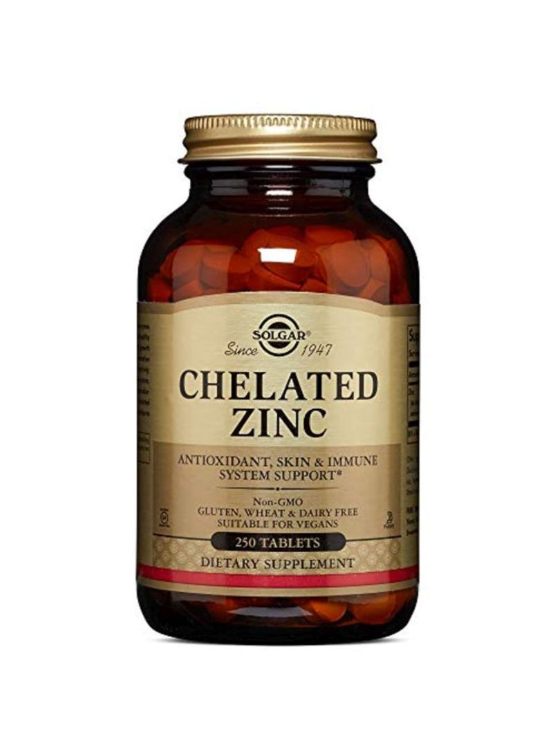 Solgar Chelated Zinc Dietary Supplement - 250 Tablets - Image 1