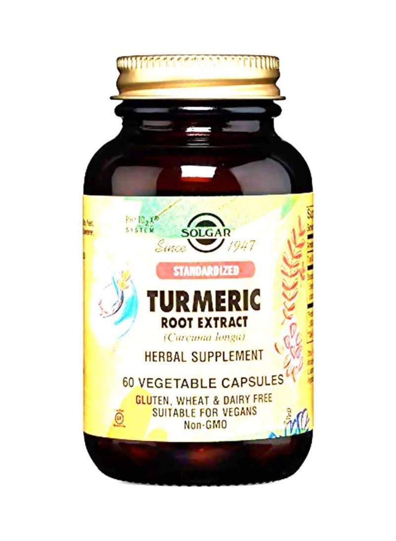 Solgar Turmeric Root Extract Herbal Supplement - 60 Veg Capsules - Image 1