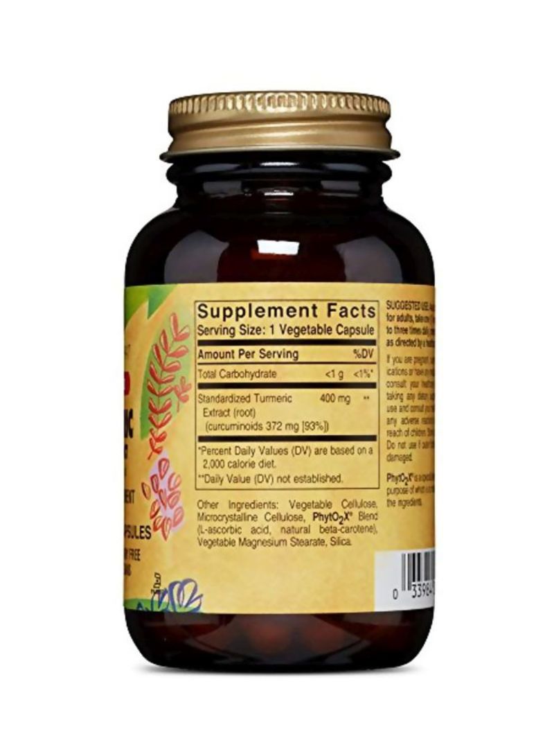 Solgar Turmeric Root Extract Herbal Supplement - 60 Veg Capsules - Image 2