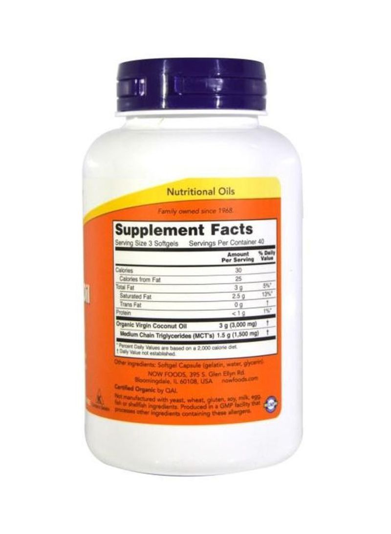 ناو فودز مكمل غذائي من زيت جوز الهند البكر 1000 مجم - 120 كبسولة هلامية - Image 2