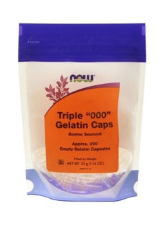 200-Piece Triple '000' Gelatin Empty Capsules