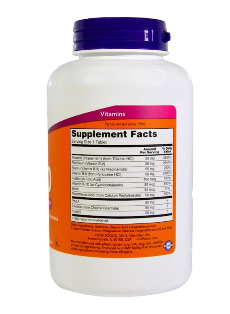 Now Foods B-50 Nervous System Health - 250 Tablets - Image 2