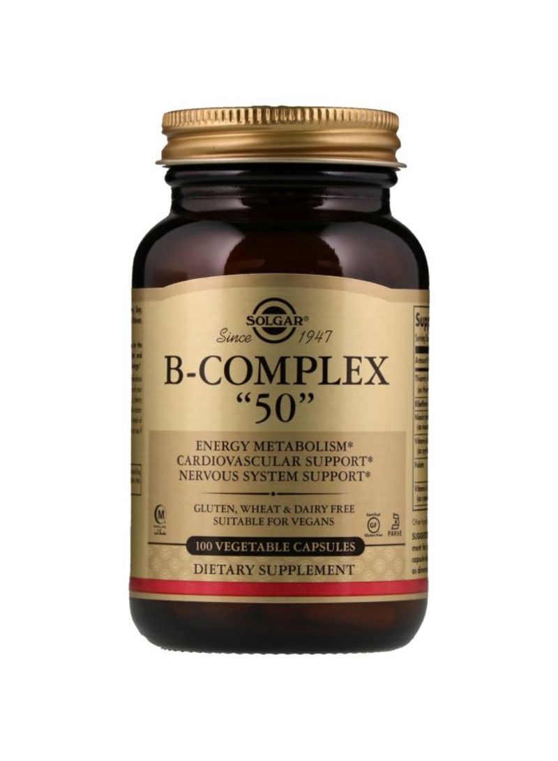 Solgar B-Complex 50 Energy Metabolism Supplement - 100 Capsules