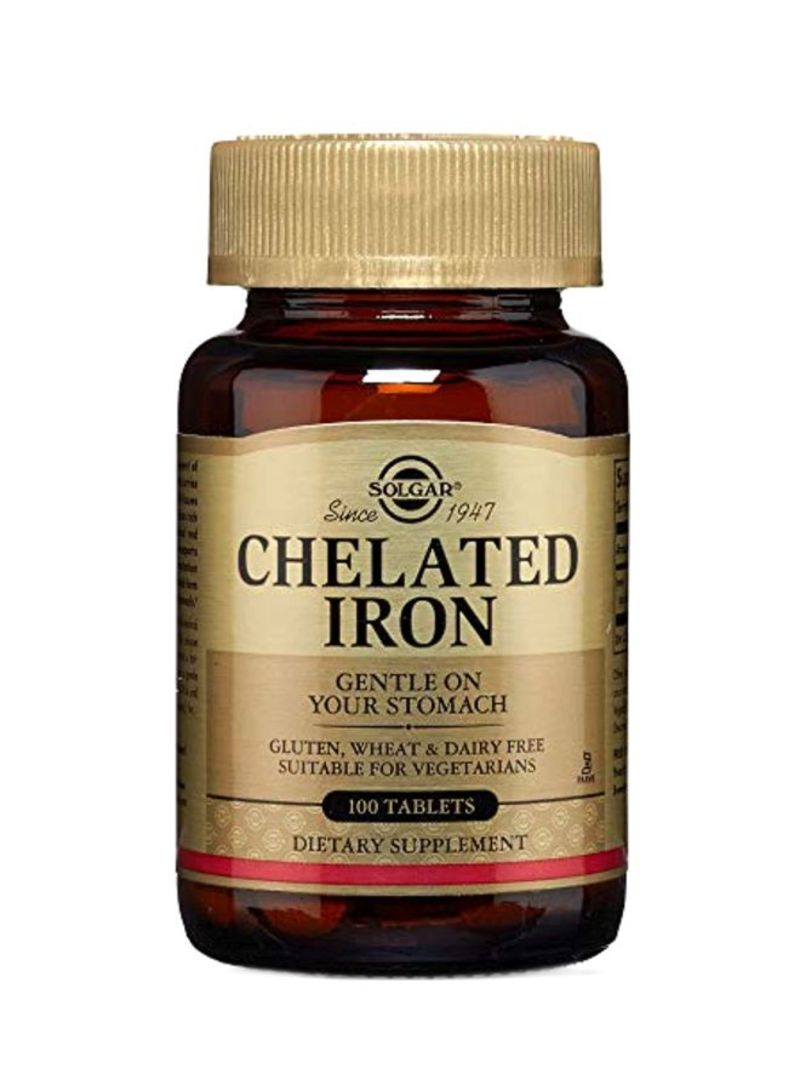 Solgar Chelated Iron Dietary Supplement - 100 Tablets - Image 1