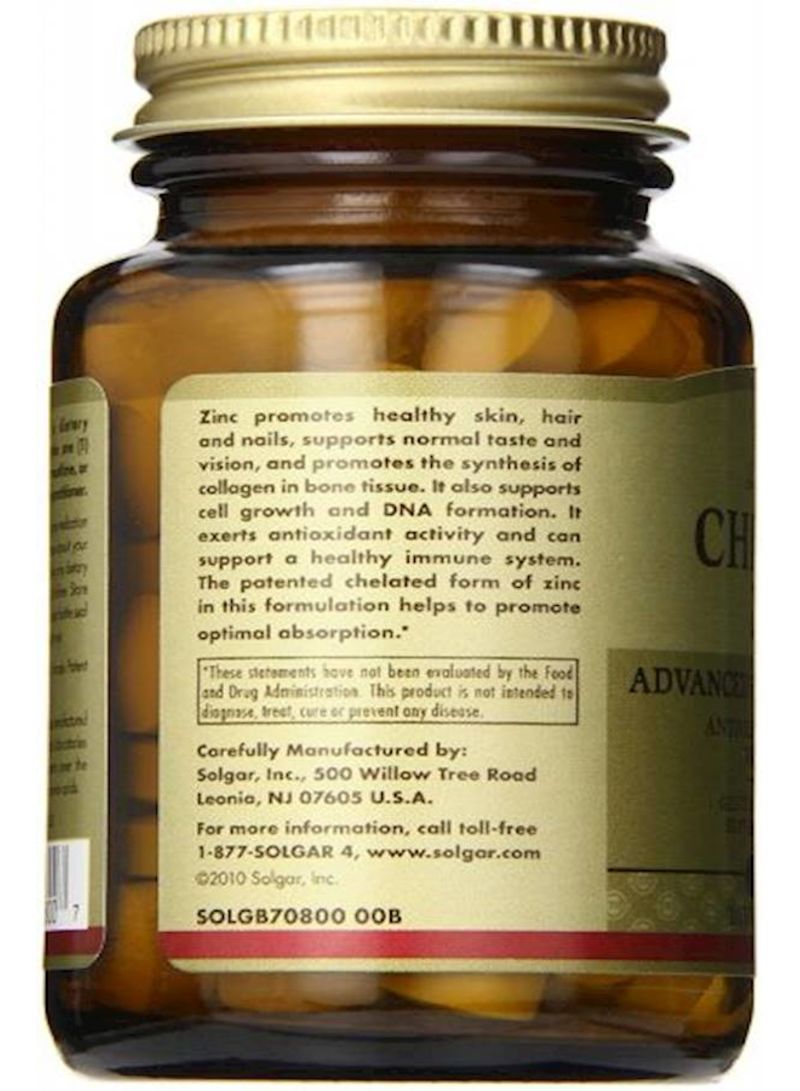 Solgar Amino Acid Chelated Zinc - 100 Tablets - Image 4