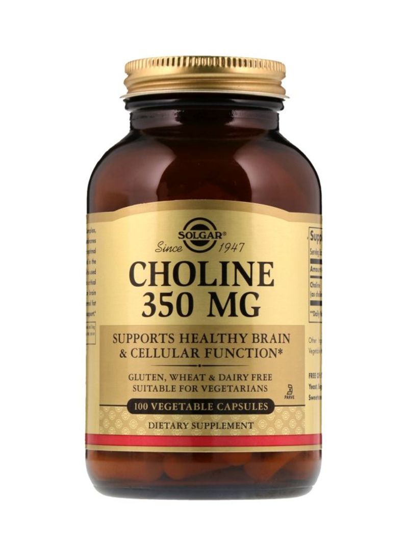 Solgar Choline Dietary Supplement 350 mg - 100 Vegetable Capsules