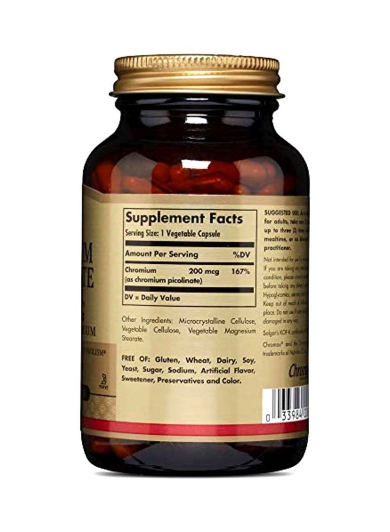 Solgar Chromium Picolinate 200 mcg Dietary Supplement - 180 Vegetable Capsules - Image 2
