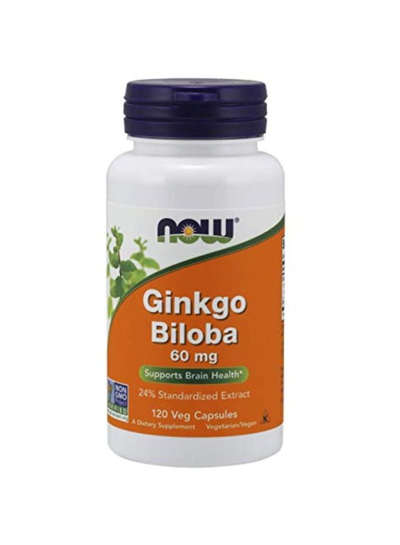 Now Foods Ginkgo Biloba 60 mg - 120 Capsules - Image 1