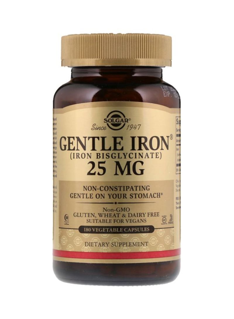 Solgar Gentle Iron Dietary Supplement 25 mg - 180 Vegetable Capsules