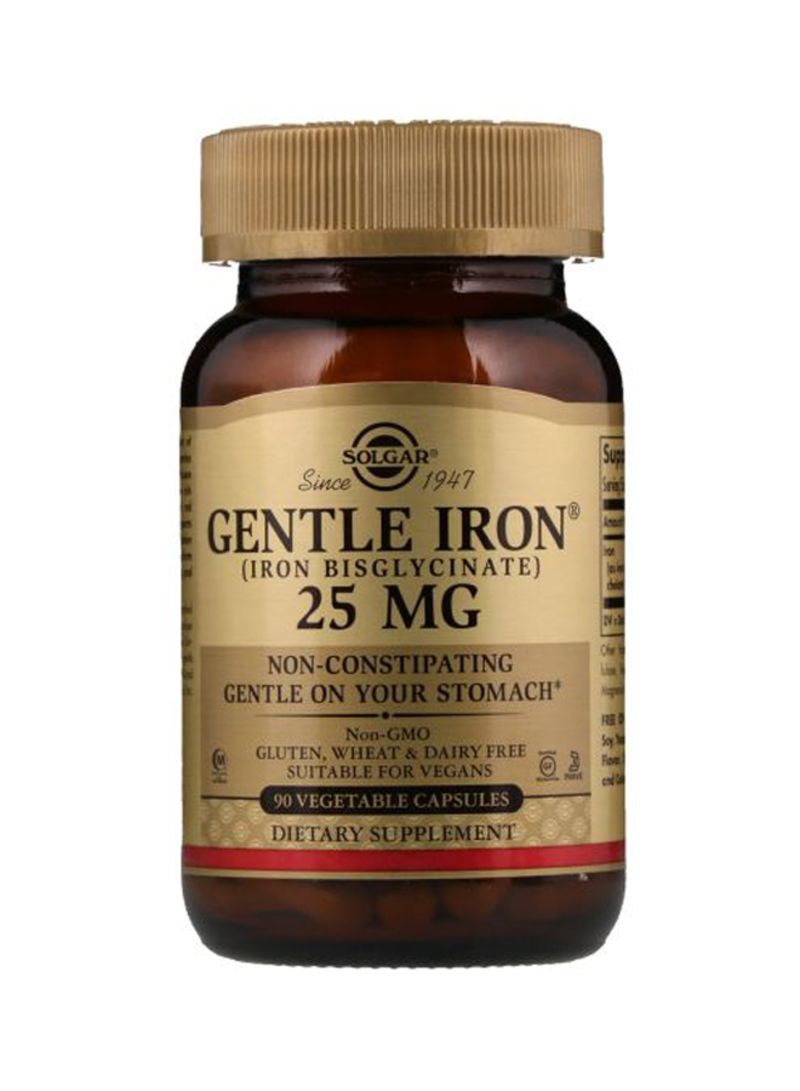 Solgar Gentle Iron Dietary Supplement 25 mg - 90 Veggie Capsules