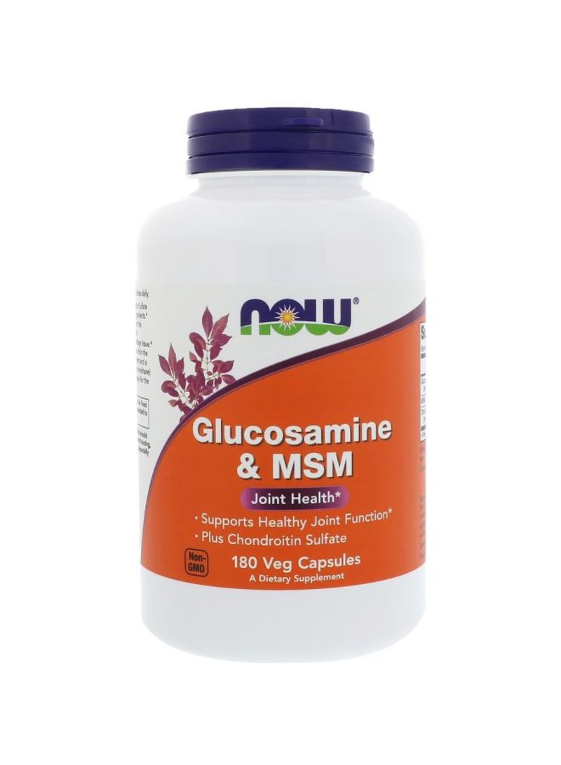 Now Foods - Glucosamine And MSM Dietary Supplement - 180 Veg Capsules - Image 1