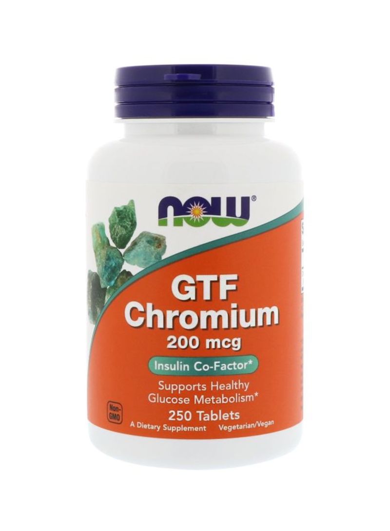 Now Foods - GTF Chromium 200 mcg Dietary Supplement - 250 Tablets - Image 1