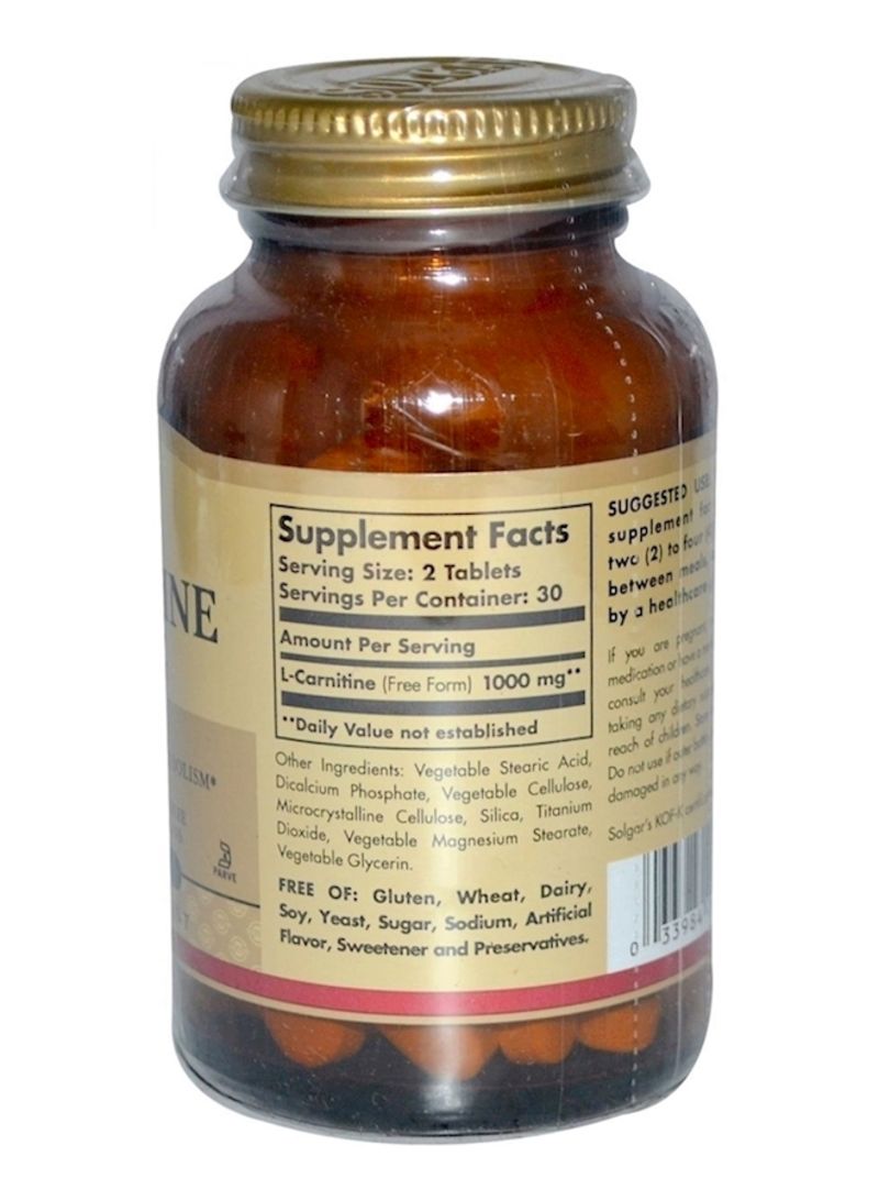 Solgar - L-Carnitine Dietary Supplement 500 mg - 60 Tablets - Image 1