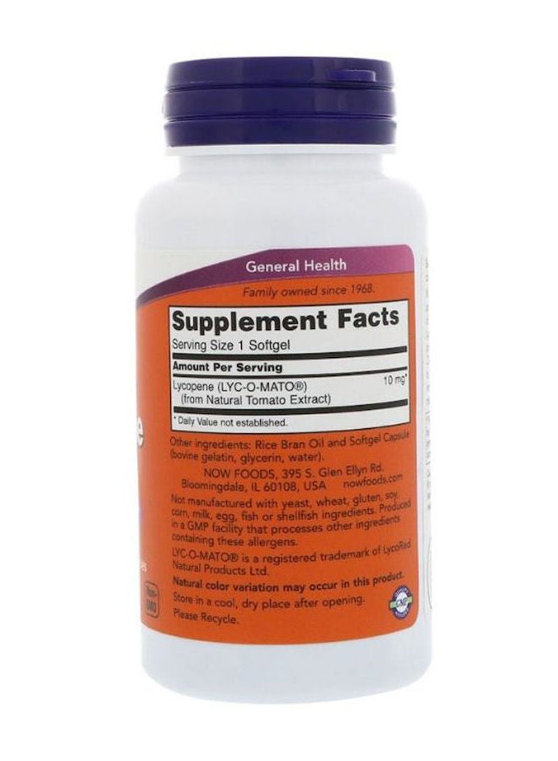 Now Foods - Lycopene 10 mg Dietary Supplement - 60 Capsule - Image 1