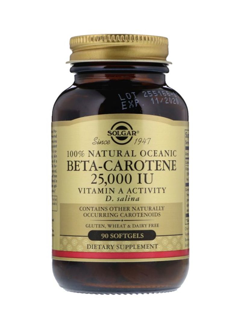 سولجر مكمل غذائي بيتا كاروتين مستخرج من مصادر المحيطات الطبيعية بتركيز 25000 وحدة عالمية - 90  كبسولة هلامية