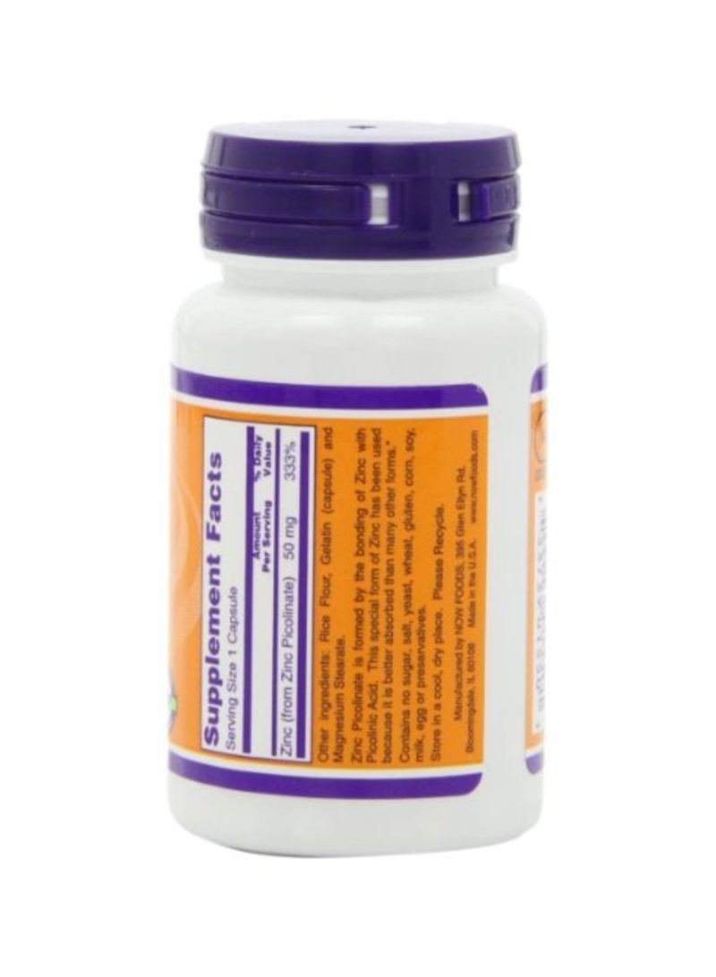ناو فودز Pack Of 3 Zinc Picolinate 50 mg Dietary Supplement - 60 Capsules - Image 3