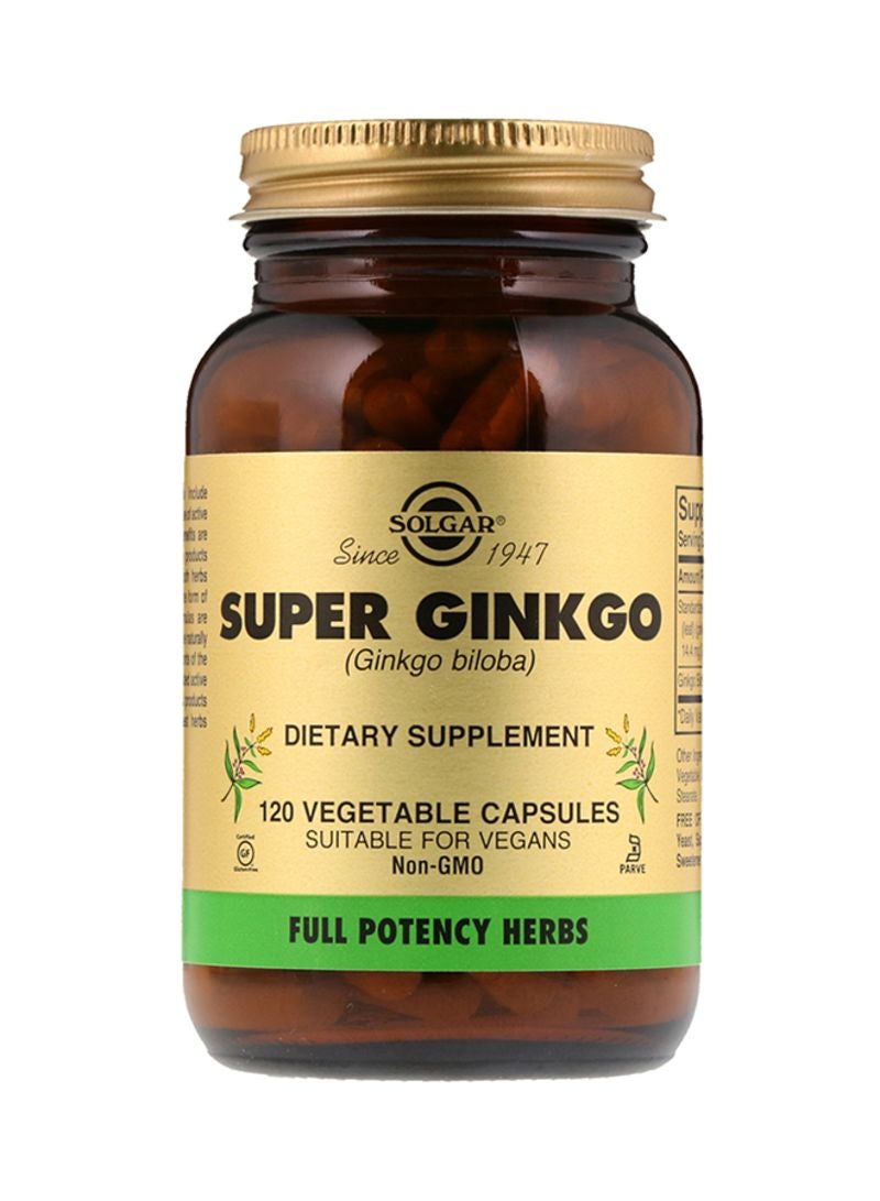 Solgar Super Ginkgo Dietary Supplement - 120 Veg Capsules - Image 1