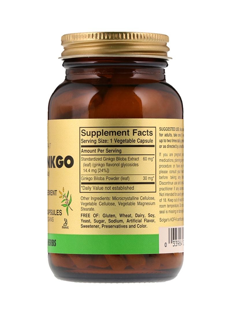 Solgar Super Ginkgo Dietary Supplement - 120 Veg Capsules - Image 2