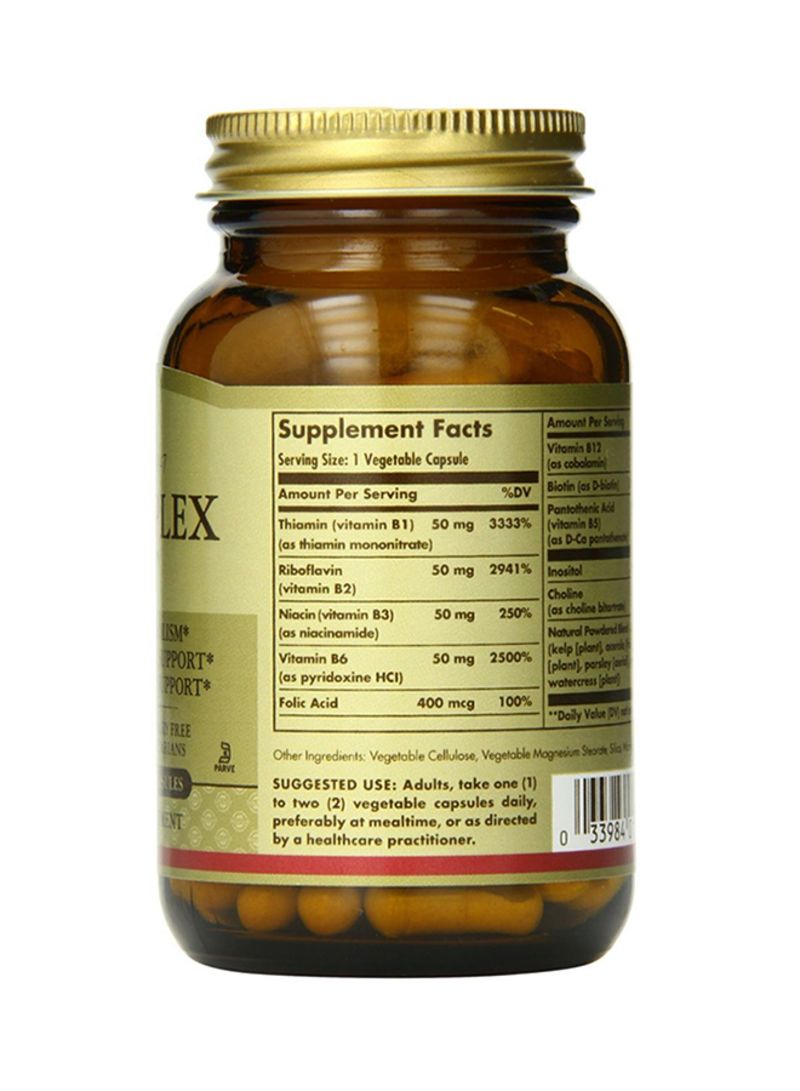 Solgar Vitamin B-Complex '50' High Potency Food Supplement - 100 Capsules - Image 2