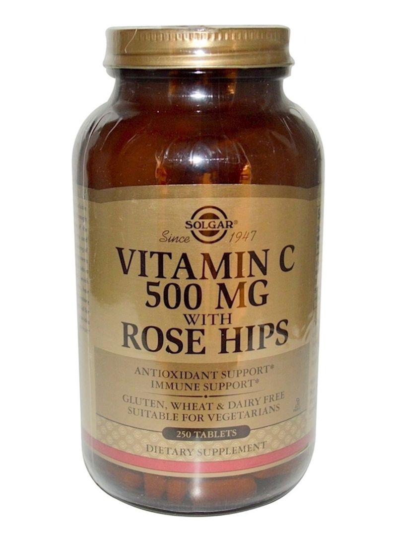 Solgar Vitamin C 500 mg With Rose Hips - 250 Tablets - Image 1