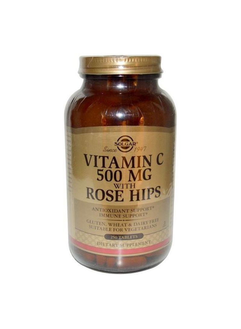 Solgar Vitamin C 500 mg With Rose Hips - 250 Tablets - Image 2