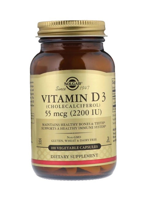 Vitamin D3 55 mcg 2200IU Dietary Supplement -100 Vegetable Capsules