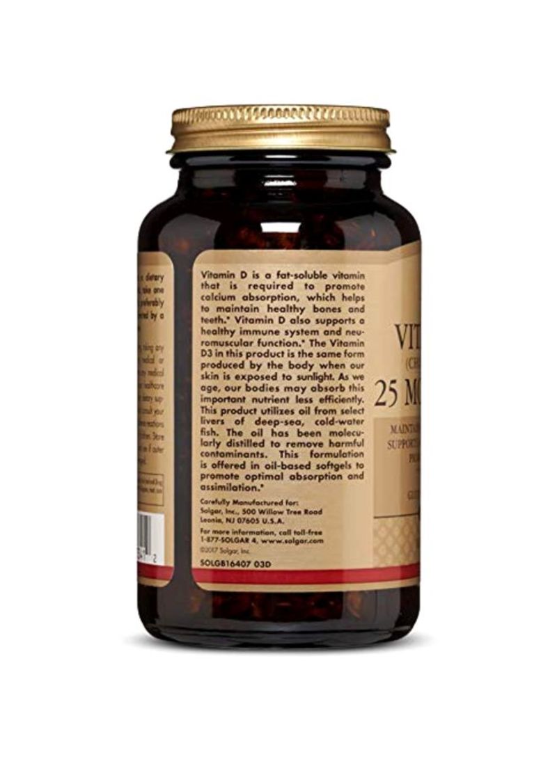 Solgar Vitamin D3 25 mcg 1000 IU - 250 Softgels - Image 4