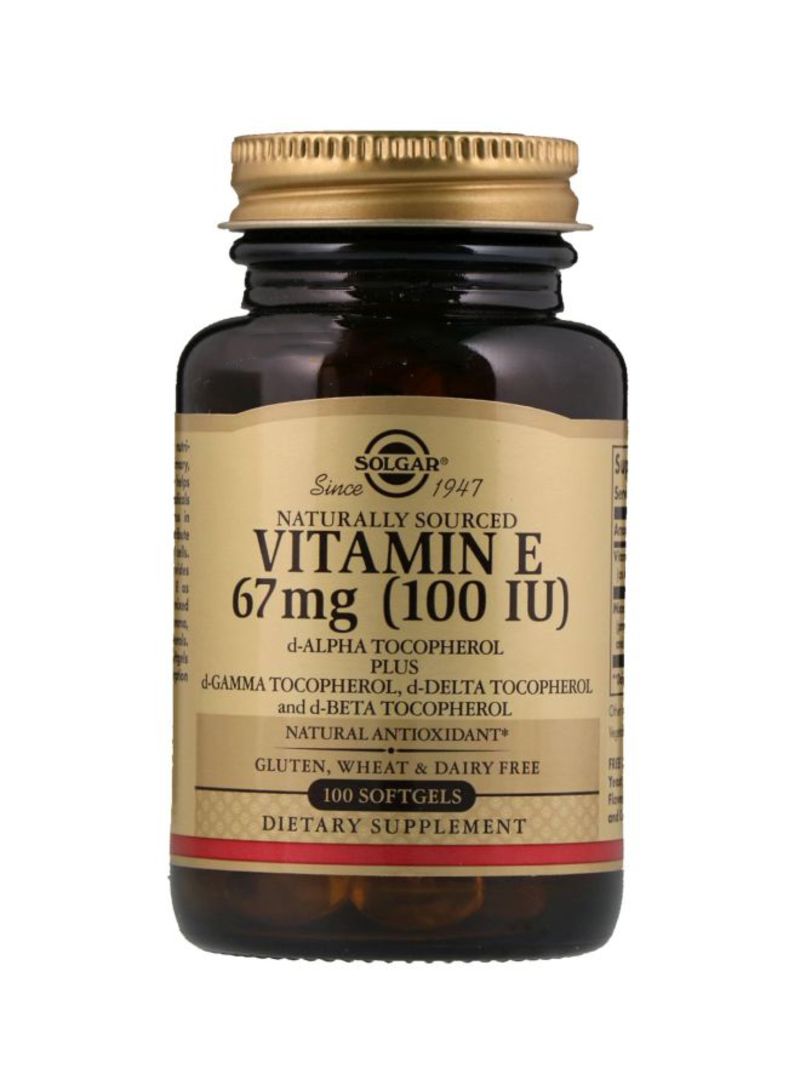 Solgar Naturally Sourced Vitamin E 67 mg 100IU Dietary Supplement - 100 Softgels