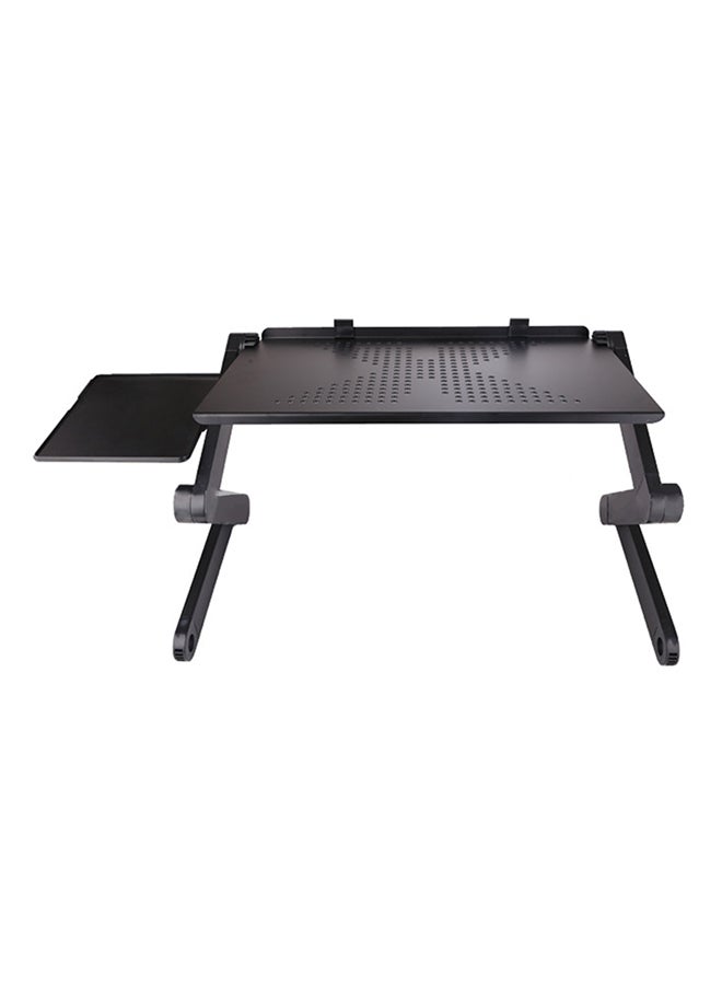 Adjustable Laptop Stand Aluminum Alloy Bed Table Stand Foldable Legs Laptop Notebook Riser Reading Holder Tray with Mouse Pad 53.10X4.80X27.00cm black  - Image 1