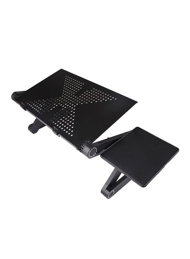 Adjustable Laptop Stand Aluminum Alloy Bed Table Stand Foldable Legs Laptop Notebook Riser Reading Holder Tray with Mouse Pad 53.10X4.80X27.00cm black  - Image 3