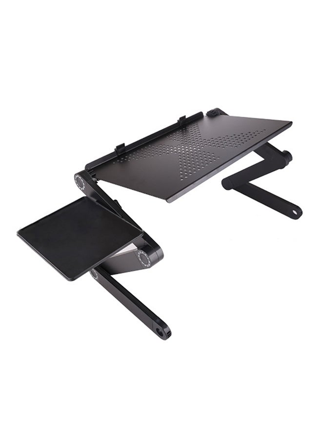 Adjustable Laptop Stand Aluminum Alloy Bed Table Stand Foldable Legs Laptop Notebook Riser Reading Holder Tray with Mouse Pad 53.10X4.80X27.00cm black  - Image 2