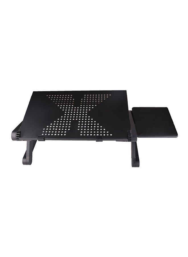 Adjustable Laptop Stand Aluminum Alloy Bed Table Stand Foldable Legs Laptop Notebook Riser Reading Holder Tray with Mouse Pad 53.10X4.80X27.00cm black  - Image 4