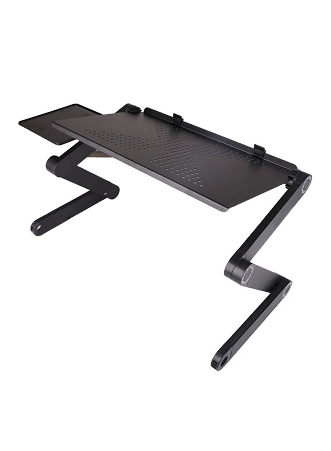 Adjustable Laptop Stand Aluminum Alloy Bed Table Stand Foldable Legs Laptop Notebook Riser Reading Holder Tray with Mouse Pad 53.10X4.80X27.00cm black