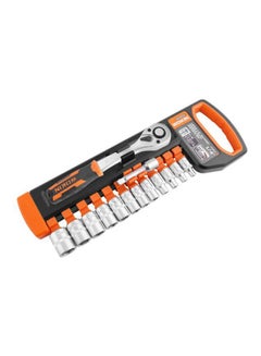 WOKIN 12-Piece Ratchet Handle With Sockets Set Orange/Black 