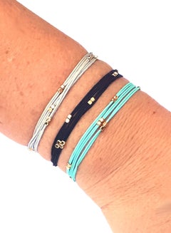 Alwan 3-Piece Double Rounded Silk Thread Anklet/Triple Rounded Bracelet  - Image 2