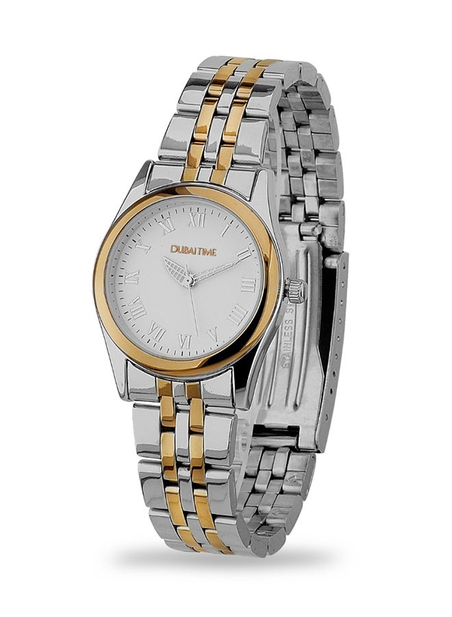 Dubai Time - Women's Classic Analog Wrist Watch B2-FT0100010SVR - 28 mm - Silver/Gold - Image 1