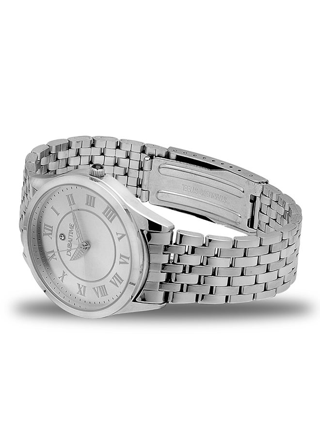 Dubai Time Men's Classic Analog Wrist Watch B2-FT0070007SV - 38 mm - Silver - Image 3