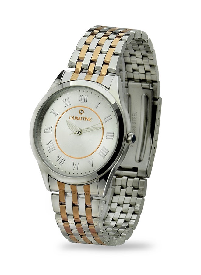Dubai Time Men's Classic Analog Wrist Watch B2-FT0070007SVR - 38 mm - Silver/Gold - Image 2